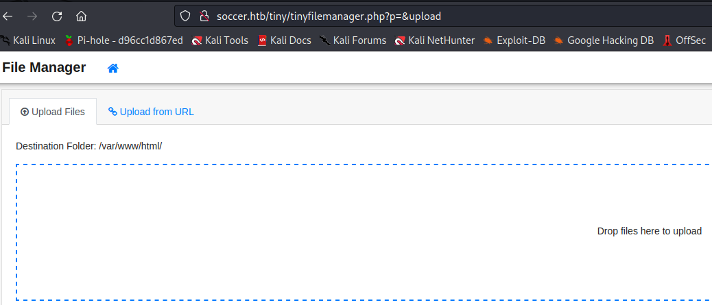 Formulario upload HTB Soccer